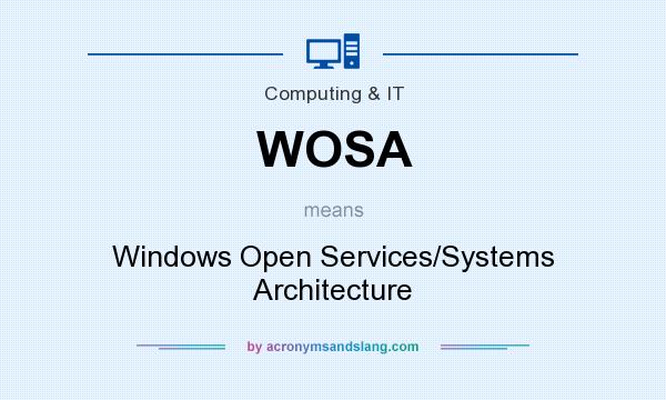What does WOSA mean? It stands for Windows Open Services/Systems Architecture