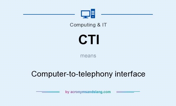 What does CTI mean? It stands for Computer-to-telephony interface