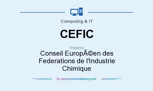 What does CEFIC mean? It stands for Conseil EuropÃ©en des Federations de l`Industrie Chimique