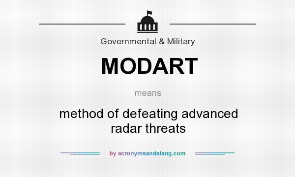 What does MODART mean? It stands for method of defeating advanced radar threats