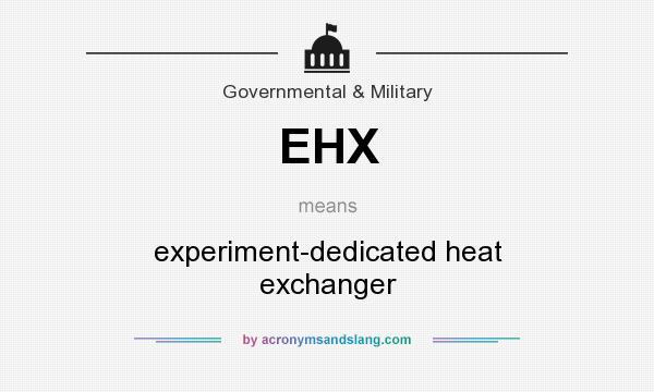 What does EHX mean? It stands for experiment-dedicated heat exchanger