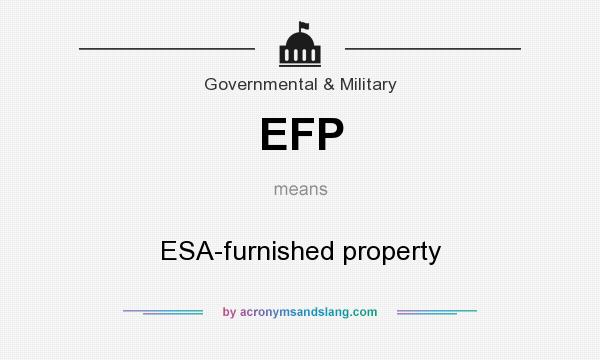 What does EFP mean? It stands for ESA-furnished property