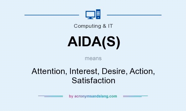 What does AIDA(S) mean? It stands for Attention, Interest, Desire, Action, Satisfaction