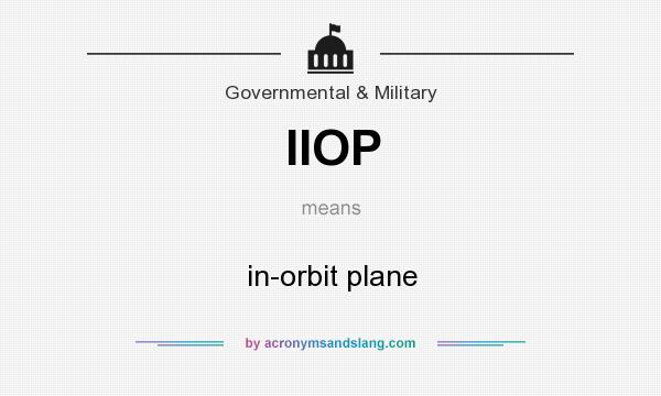What does IIOP mean? It stands for in-orbit plane