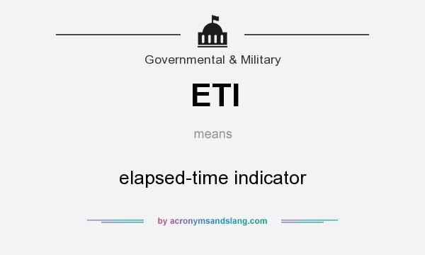What does ETI mean? It stands for elapsed-time indicator