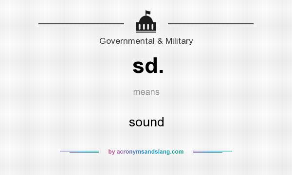 What does sd. mean? It stands for sound