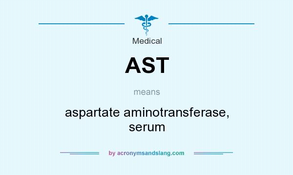 What does AST  mean? It stands for aspartate aminotransferase, serum
