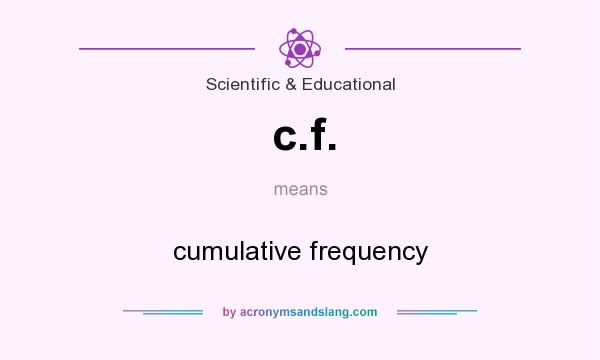 What does c.f. mean? It stands for cumulative frequency