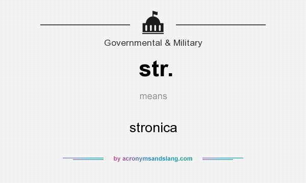 What does str. mean? It stands for stronica