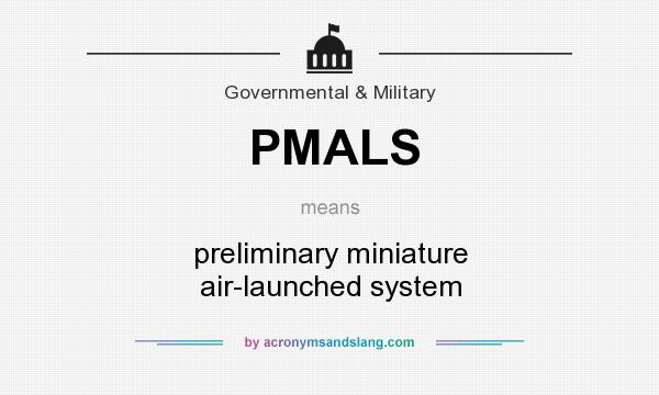 What does PMALS mean? It stands for preliminary miniature air-launched system