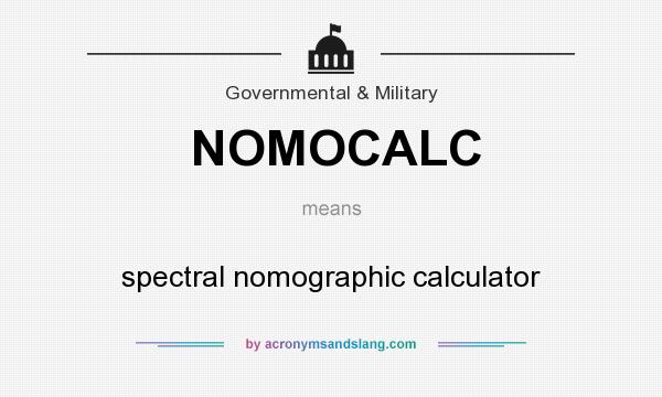 What does NOMOCALC mean? It stands for spectral nomographic calculator