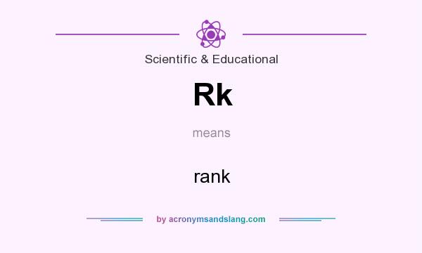 What does Rk mean? It stands for rank