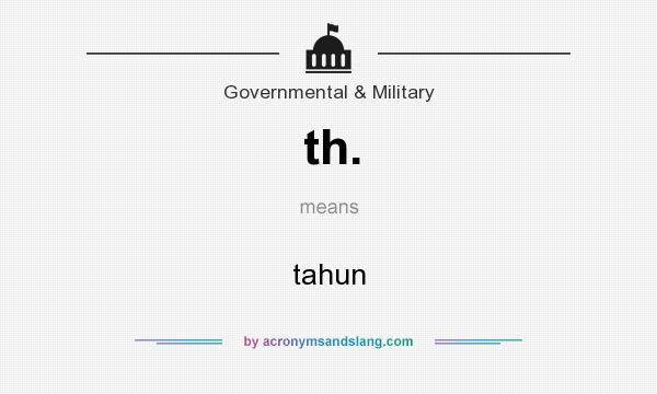 What does th. mean? It stands for tahun