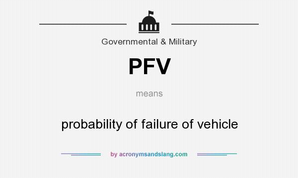 What does PFV mean? It stands for probability of failure of vehicle