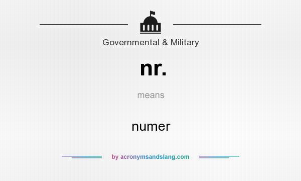What does nr. mean? It stands for numer
