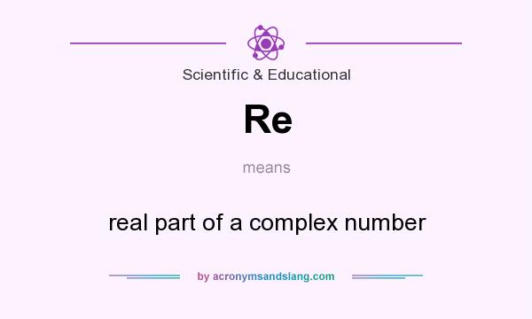 What does Re mean? It stands for real part of a complex number