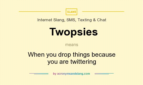 What does Twopsies mean? It stands for When you drop things because you are twittering