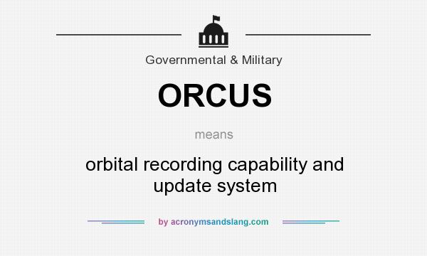What does ORCUS mean? It stands for orbital recording capability and update system