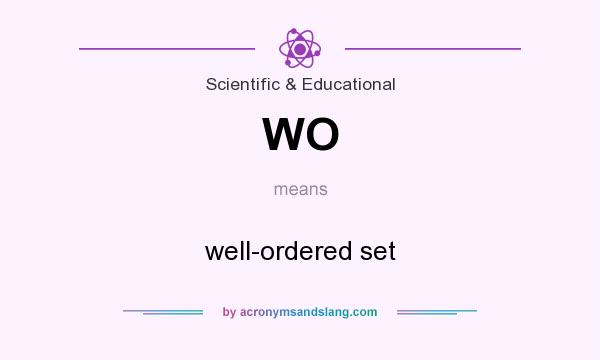 What does WO mean? It stands for well-ordered set