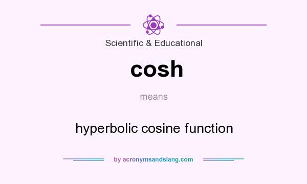 What does cosh mean? It stands for hyperbolic cosine function