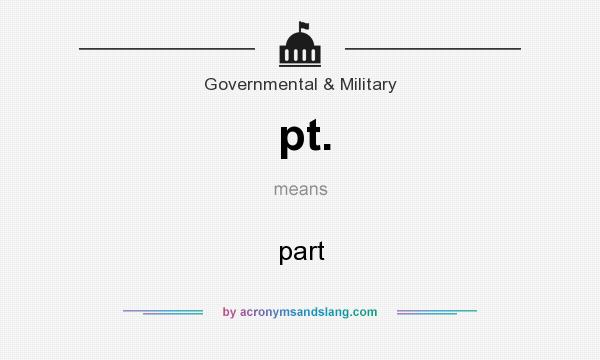 What does pt. mean? It stands for part