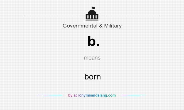 What does b. mean? It stands for born