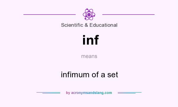 What does inf mean? It stands for infimum of a set