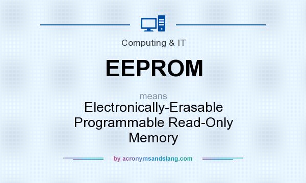 What does EEPROM mean? It stands for Electronically-Erasable Programmable Read-Only Memory