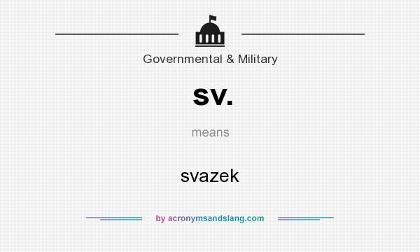 What does sv. mean? It stands for svazek