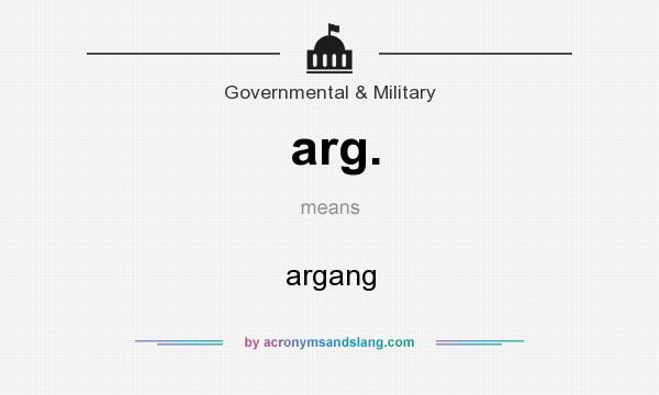 What does arg. mean? It stands for argang