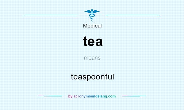 What does tea mean? It stands for teaspoonful