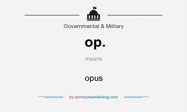 What does op. mean? It stands for opus
