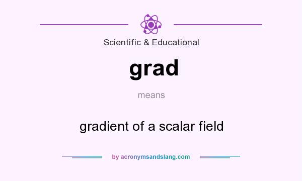 What does grad mean? It stands for gradient of a scalar field