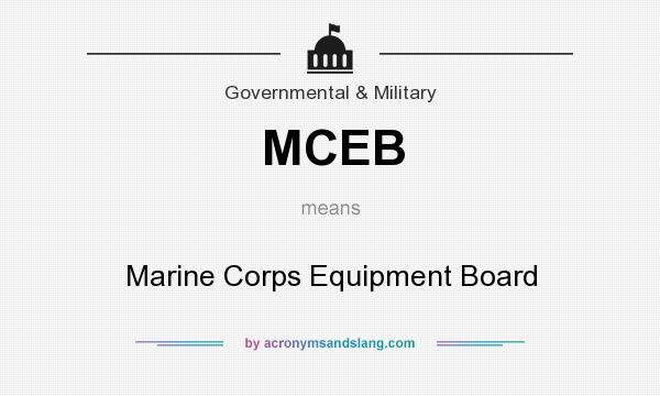 What does MCEB mean? It stands for Marine Corps Equipment Board