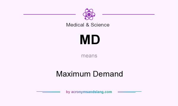 What does MD mean? It stands for Maximum Demand