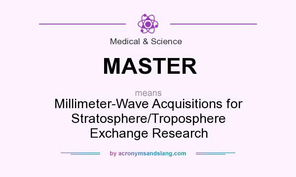 What does MASTER mean? It stands for Millimeter-Wave Acquisitions for Stratosphere/Troposphere Exchange Research