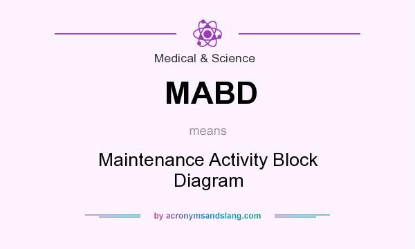 What does MABD mean? It stands for Maintenance Activity Block Diagram