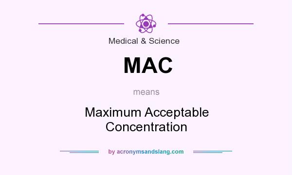 What does MAC mean? It stands for Maximum Acceptable Concentration