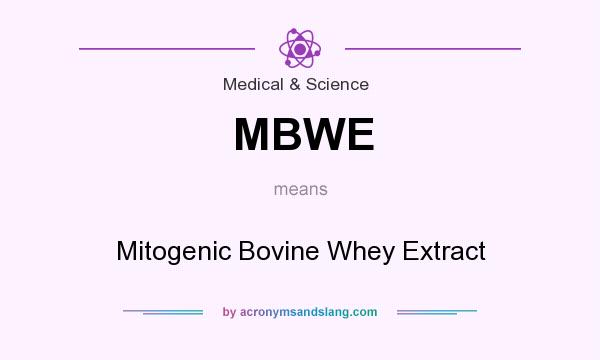 What does MBWE mean? It stands for Mitogenic Bovine Whey Extract