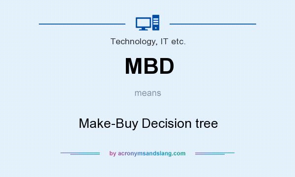 What does MBD mean? It stands for Make-Buy Decision tree