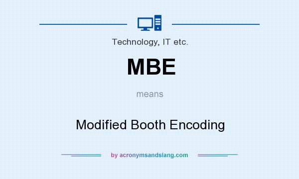 What does MBE mean? It stands for Modified Booth Encoding