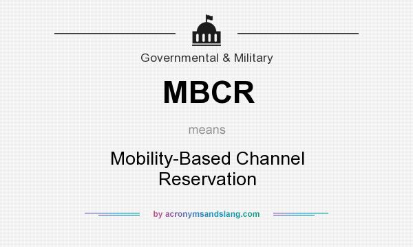 What does MBCR mean? It stands for Mobility-Based Channel Reservation