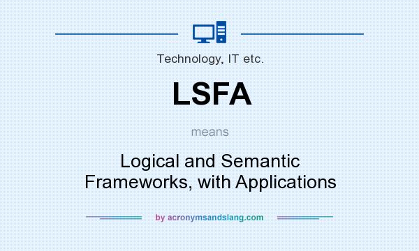 What does LSFA mean? It stands for Logical and Semantic Frameworks, with Applications