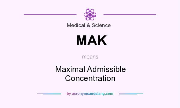 What does MAK mean? It stands for Maximal Admissible Concentration
