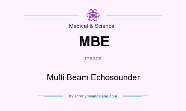 What does MBE mean? It stands for Multi Beam Echosounder