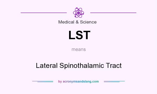 What does LST mean? It stands for Lateral Spinothalamic Tract