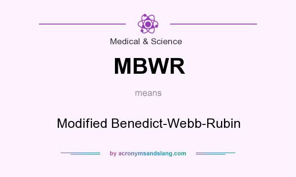 What does MBWR mean? It stands for Modified Benedict-Webb-Rubin