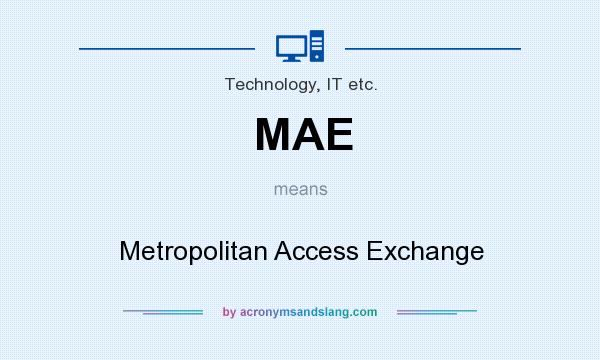 What does MAE mean? It stands for Metropolitan Access Exchange