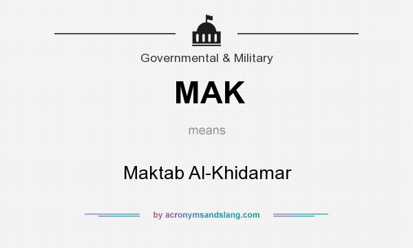 What does MAK mean? It stands for Maktab Al-Khidamar