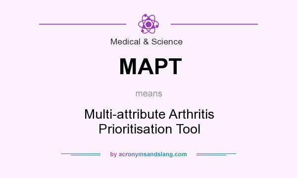 What does MAPT mean? It stands for Multi-attribute Arthritis Prioritisation Tool